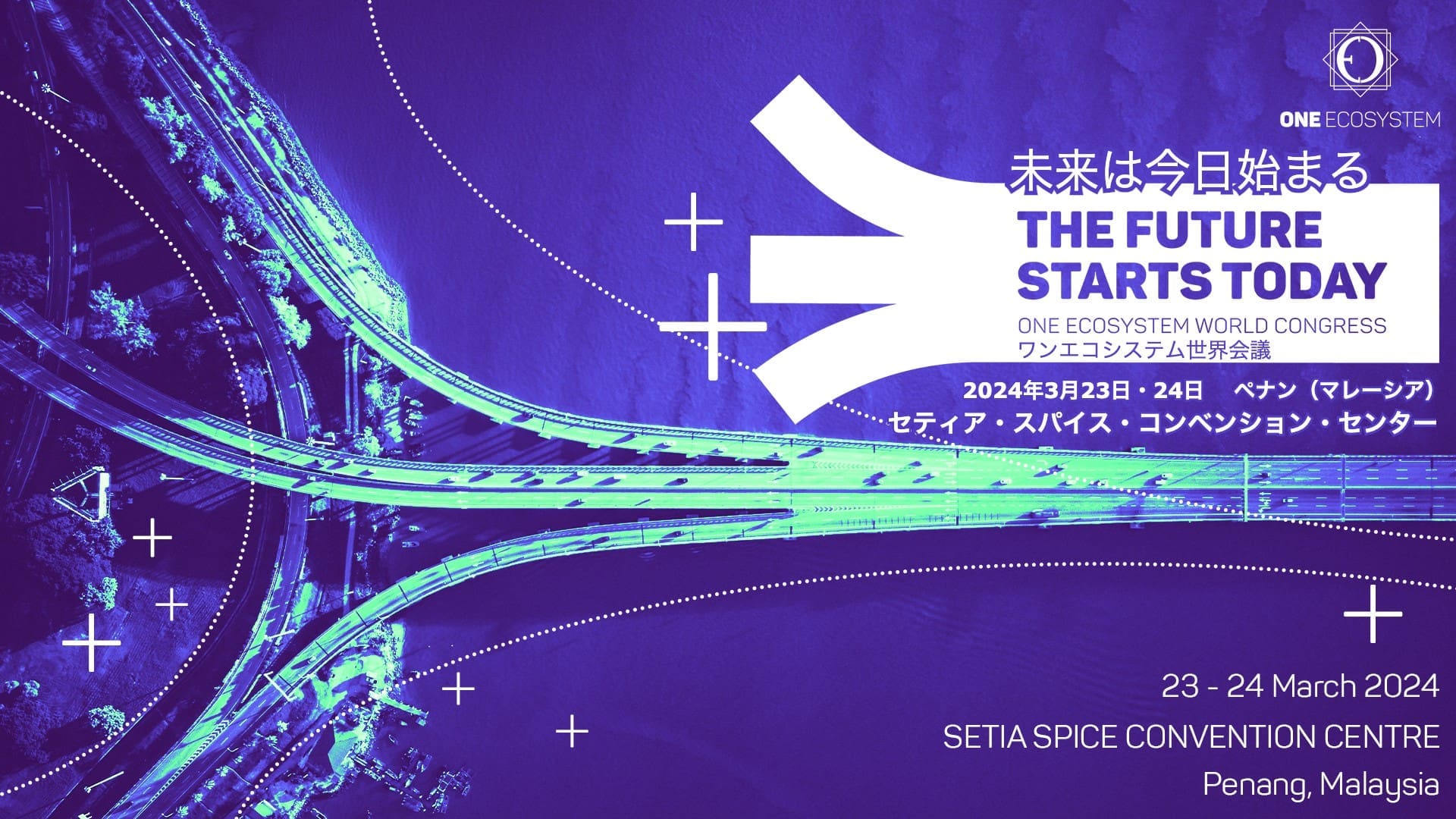 2024未来ポスターは、エコシステム世界会議におけるONE ECOSYSTEMを紹介しています。